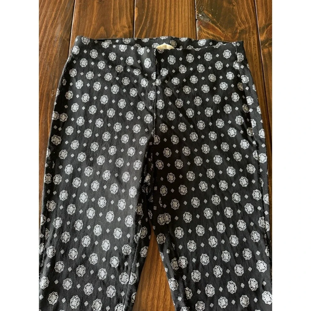Michael Kors Mandala True Navy Harper Paisley Stretch Legging M preppy old money